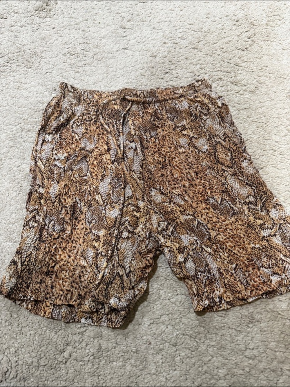 Nanushka Brown Animal-Print l Shorts XS EUC Amazing for fall with boots!
